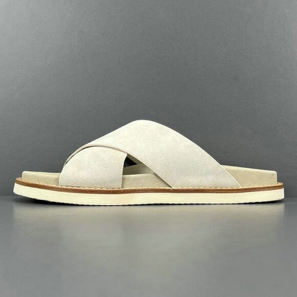 Brunello Cucinelli White Suede Crossover Sandals - Picture 10 of 13